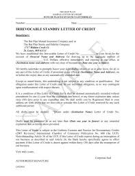 irrevocable standby letter of credit