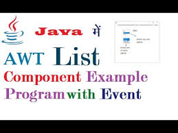 awt list exle program with event