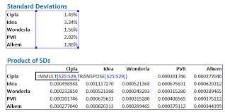 correlation matrix portfolio variance