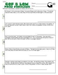 Printable worksheets and online practice tests on lcm and hcf for year 6. Gcf And Lcm Word Problems Worksheet Worksheet List