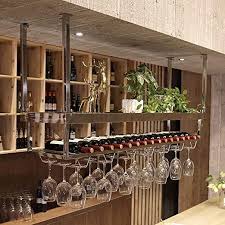 Our selection of wooden wall wine racks includes wall mounted wine holders that can hang on your wall or hang from the ceiling. Bar Ceiling Wine Rack Modern European Wine Glass Rack Stainless Steel Upside Down Glass Rack Bar Hangi Hanging Wine Glass Rack Modern Wine Rack Wine Glass Rack