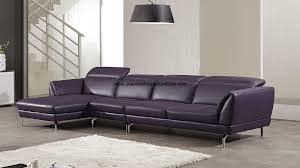 purple leather sectional set
