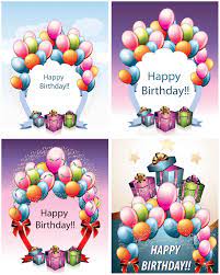 birthday cards with balloons vector