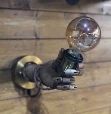 Wooden Vintage Mannequin Hand Lamp