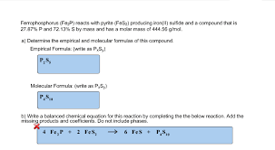 solved ferrophosphorus fe 2p reacts