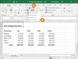 microsoft excel how to merge cells