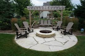 Backyard Fire Pit With Pergola And