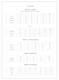 Pierre Balmain Sizing Charts Buck Zinkos