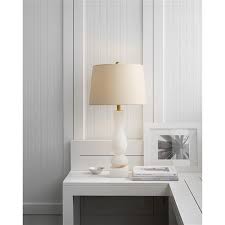 Alabaster Linen Shade Table Lamp