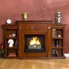 Logan Gel Fuel Fireplace With Bookcases