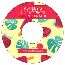 Summertime Birthday Party Soundtrack Labels Templates
