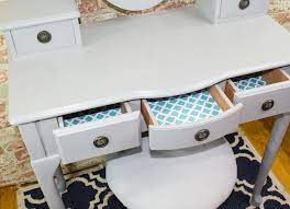 makeup vanity makeover with chalk paint