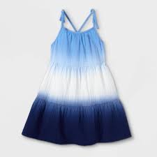 Indigo ombre gives this dress a splash of classic levi's® style. Toddler Girls Tiered Dip Dye Tank Dress Cat Jack Blue Target