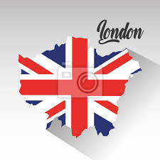 The flag of the city of london is based on the flag of england, having a centred red st george's cross on a white background, with the red sword in the upper hoist canton (the top left quarter). London Karte Mit England Flagge Innerhalb Der Vektorillustration Fototapete Fototapeten Wales Prasident Europa Myloview De
