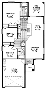 One Story 3 Bed House Plan For Narrow Lot