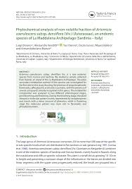 Phytochemical analysis of non-volatile fraction of Artemisia ...
