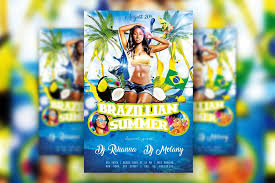 green tropical beach party flyer along