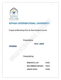 Project Of Marketing Plan For New Product Launch