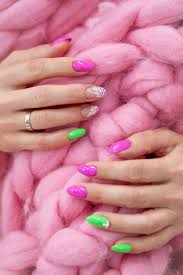 lots of color gloss manicure hands has