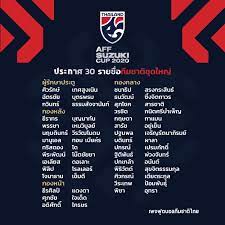 ทีมชาติไทยประกาศ 30 รายชื่อลุย 'ซูซูกิคัพ' อย่างเป็นทางการ