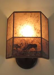 Rustic Wall Sconces With Mica Shades