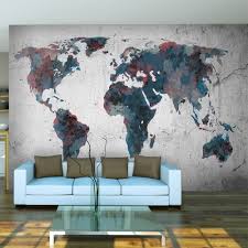 Wall Mural World Map On The Wall