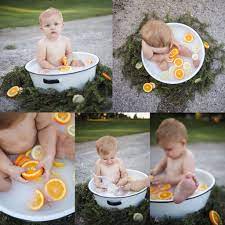 You don't need to bathe him every day, although you can if he enjoys it. 1 Year Photos Baby Milk Bath Milk Bath Photography Baby Milk