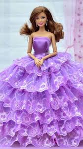 cute barbie doll in purple dress barbie