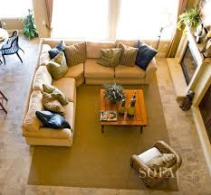 how to place a rug under a sectional