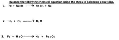 balance the following chemical equation