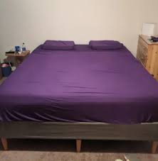 upholstered bed frame purple