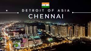 chennai 4k drone view detroit of asia