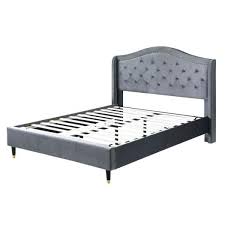 Grey Queen Bed Frame Wood Platform Bed