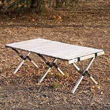 This foldable aluminum alloy picnic table with four seats is ideal for family reunions, picnics, camping trips, buffets or barbecues. Amazon Com Benewin Folding Wood Table Portable Outdoor Indoor All Purpose Foldable Picnic Table Cake Roll Wooden Table In A Bag For Picnic Camping Travel Beach Tailgating Patio Garden Bbq Garden