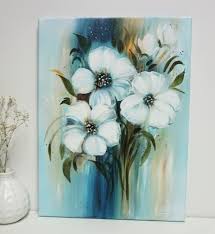 Flower Painting White Flowers Acrylic