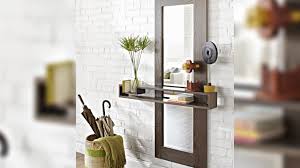 diy wall mirror with a floating shelf