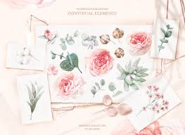 Looking for the best wallpapers? Watercolor Romantic Flower Collection In Illustrations On Yellow Images Creative Store
