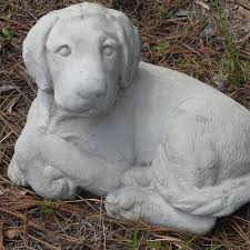 Outdoor Labrador Concrete Statue Laying
