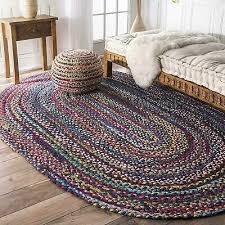 rug oval braided 100 natural cotton