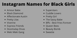 400 cool insram names for black s