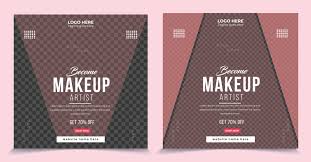 makeup artist banner vector art icons