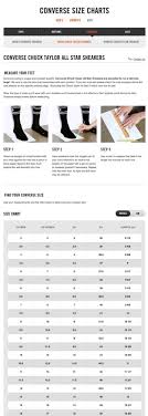 Converse Shoes Sizes Chart