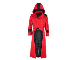 Long Jacket Red Black Gothic Steampunk