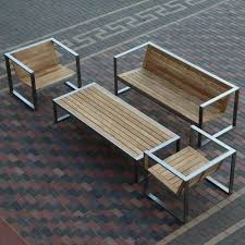 Park Benches Combine Metal And Wood