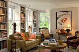 Bookcases Flanking Window Traditional