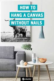 how to hang a canvas without nails or