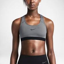Details About New Nike Classic Sports Bra Size L Yoga Gym Run Black Not Padded Sport Bra Grey
