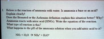 ammonia reacts