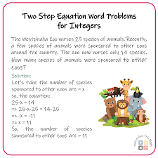 Two Step Equations Word Problems Worksheets