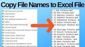Copy File Names From Folders To Excel